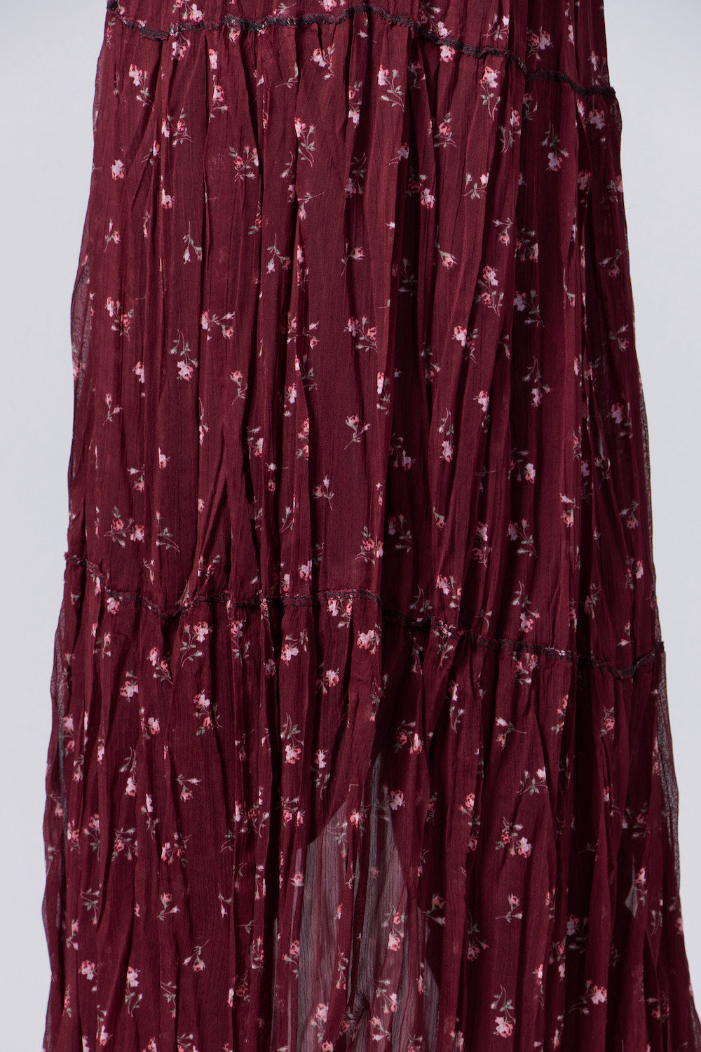 Evy Maxi Skirt-Floral Burgundy