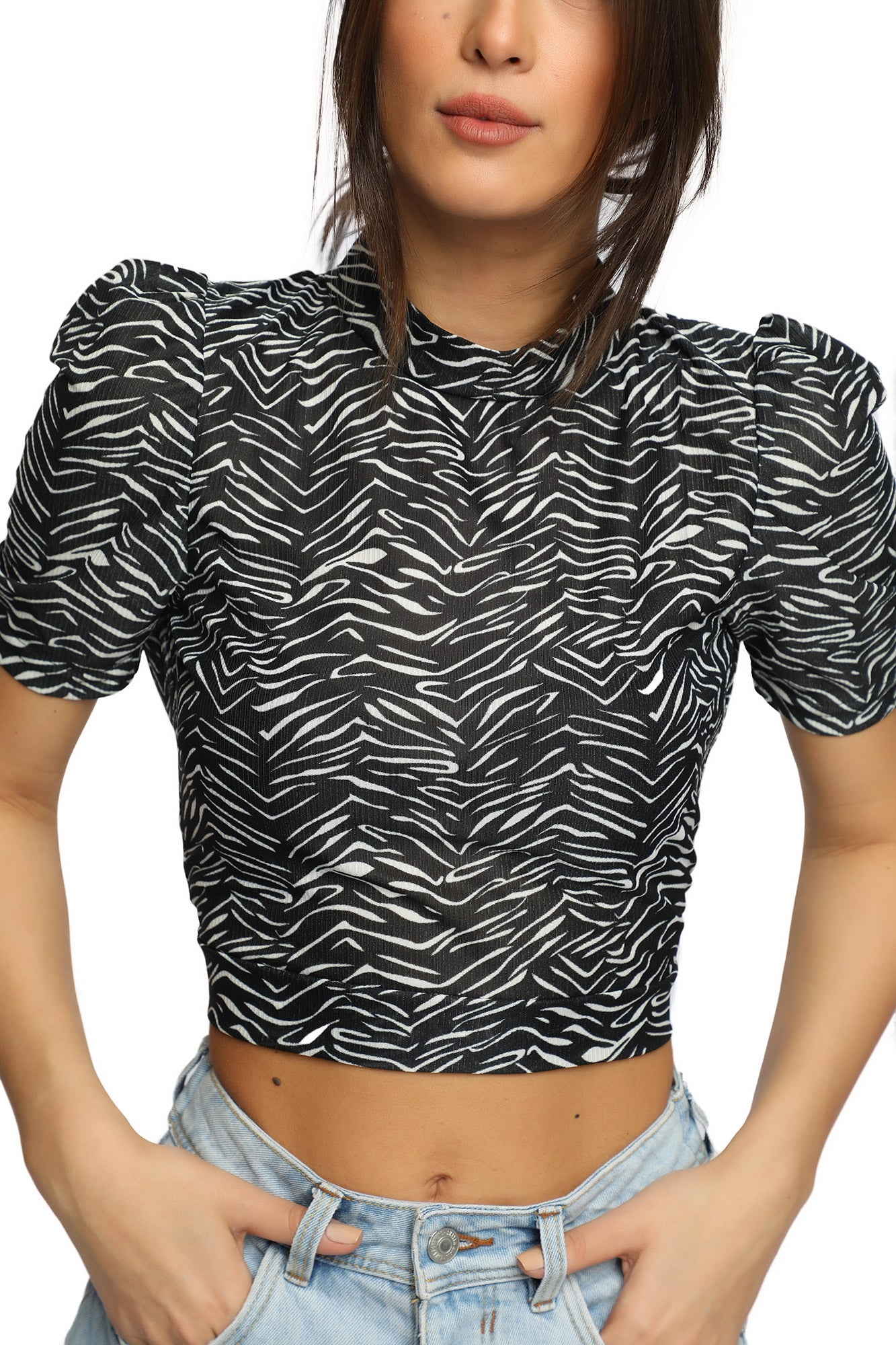 Alani Crop Top  - Black & White