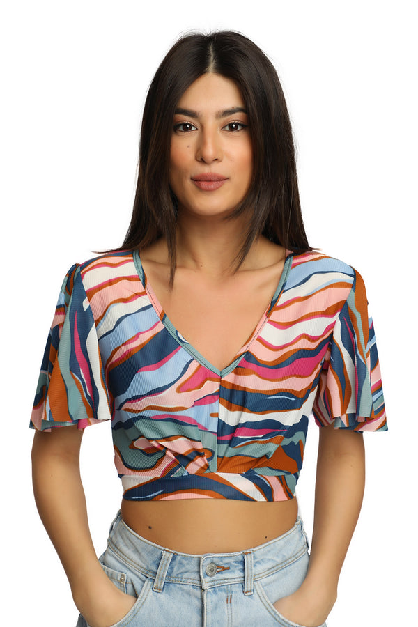 Kylie Crop Top - Jacquard