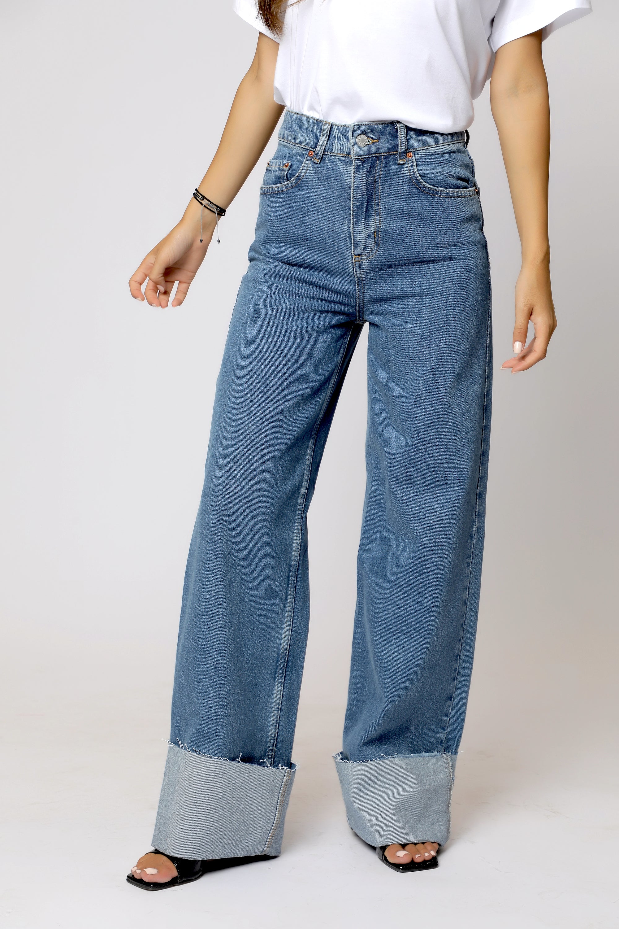 Wide Leg Jeans - Blue