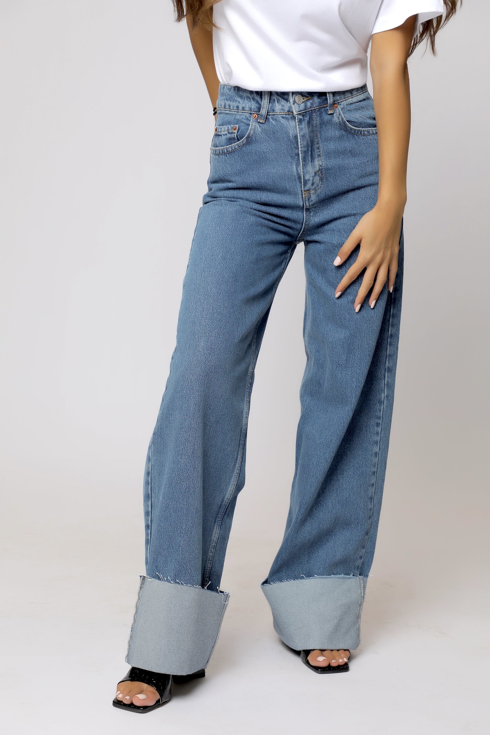 Wide Leg Jeans - Blue